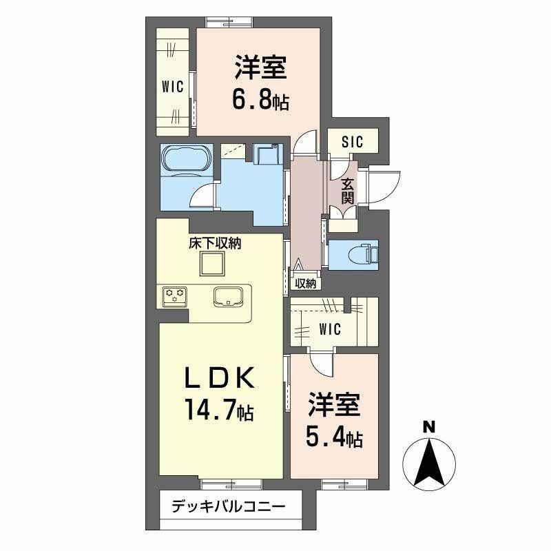 シャーメゾンアイメール(2LDK/1階)の間取り写真