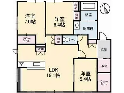 シャーメゾンアミスターI(3LDK/1階)の間取り写真