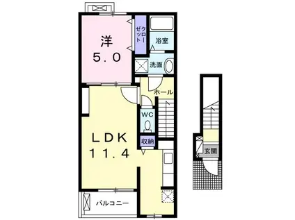 サン・アマルフィ(1LDK/2階)の間取り写真