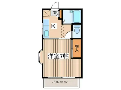 ハイブリッチハイツ(1K/2階)の間取り写真