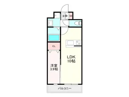第50川崎ビル(1LDK/6階)の間取り写真