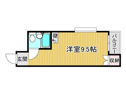 ハーベストABIKO(ワンルーム/2階)の間取り写真