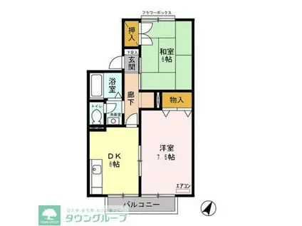 セジュールYKII(2DK/1階)の間取り写真
