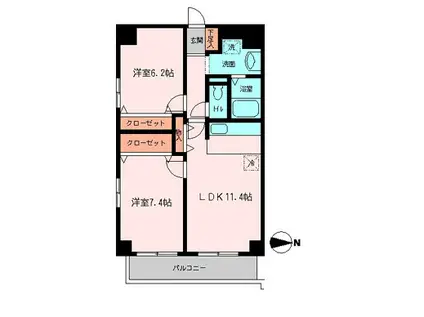 ドゥエル木場公園(2LDK/8階)の間取り写真
