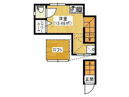 サークルハウス江古田壱番館(ワンルーム/2階)の間取り写真