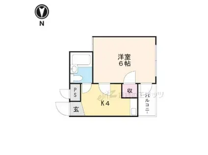アンフィニィ京口(1K/2階)の間取り写真