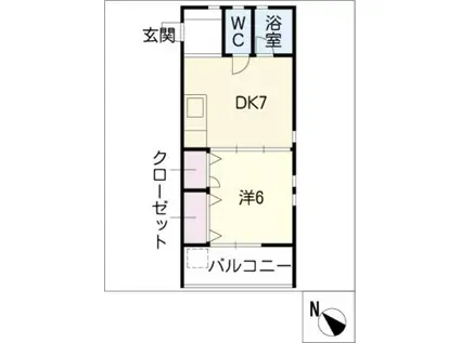 アクセスコートVII(1DK/1階)の間取り写真