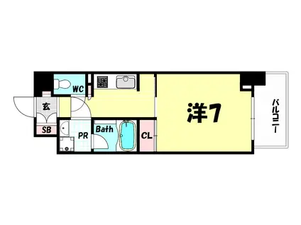 アーバネックスみなと元町(1K/9階)の間取り写真