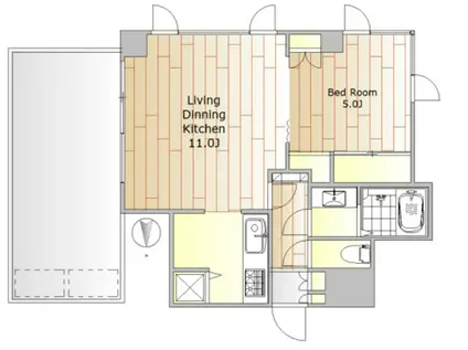 アルクス自由が丘(1LDK/6階)の間取り写真