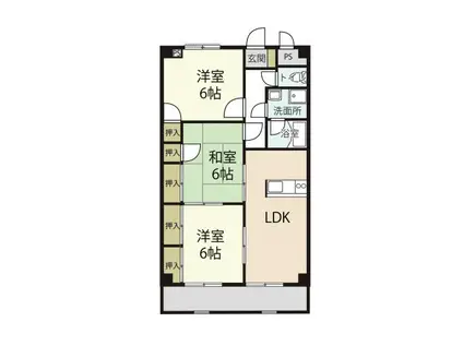 ボンヌール(3LDK/3階)の間取り写真