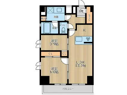 CITY LUX YOKOHAMA(2LDK/10階)の間取り写真