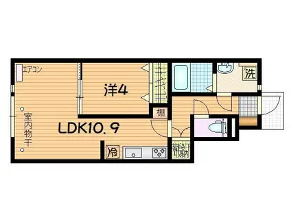 COTAN(1LDK/1階)の間取り写真