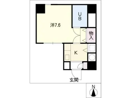 山花ガーランド(1K/3階)の間取り写真
