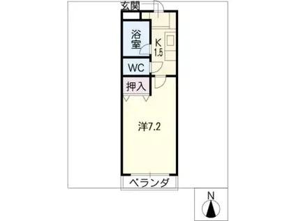ベルエア21(1K/3階)の間取り写真