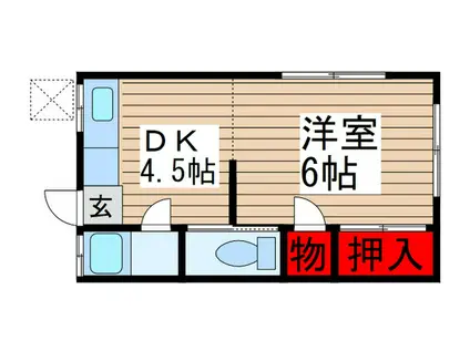 コーポ飯泉(1DK/2階)の間取り写真