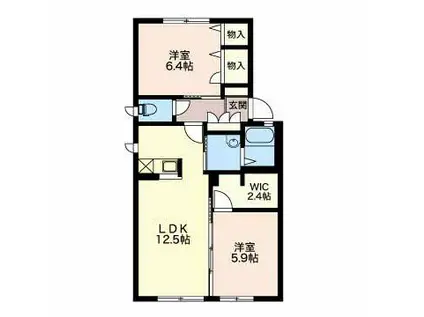 アニマルワン(2LDK/2階)の間取り写真