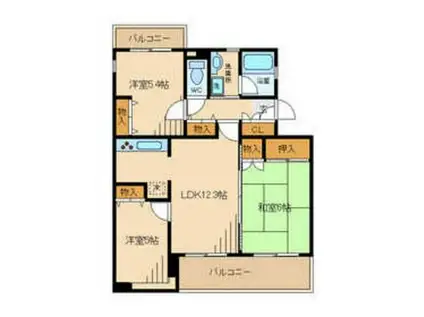 ビュー・クレスト(3LDK/2階)の間取り写真