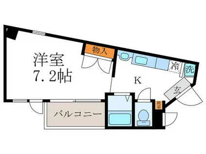 モデラート勝村(1K/3階)の間取り写真