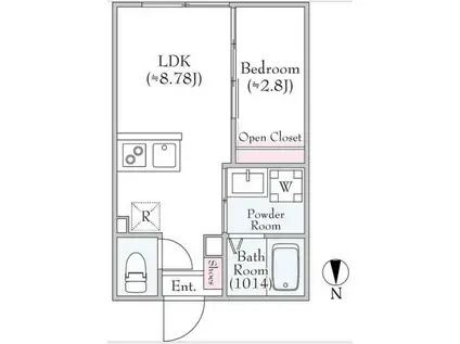 ラクシス柳沢(1LDK/2階)の間取り写真