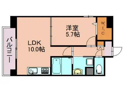 サクラート駅南(1LDK/5階)の間取り写真