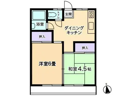 萬平ハイツ(2DK/2階)の間取り写真