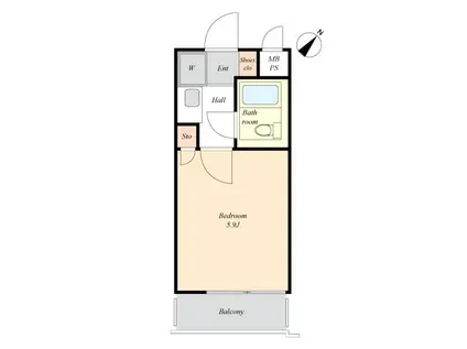 ライオンズマンション代田橋(ワンルーム/2階)の間取り写真