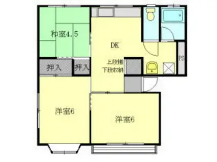 浅輪マンション(3DK/2階)の間取り写真