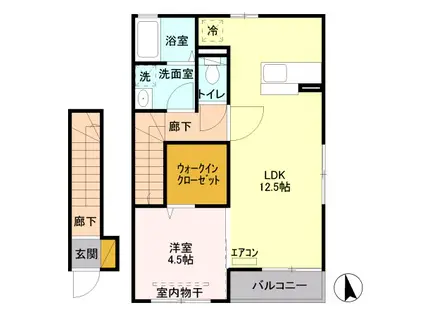 エスペランサアーク(1LDK/1階)の間取り写真