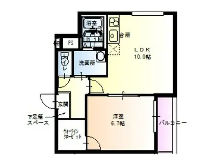 フジパレス浜寺石津II番館(1LDK/3階)の間取り写真