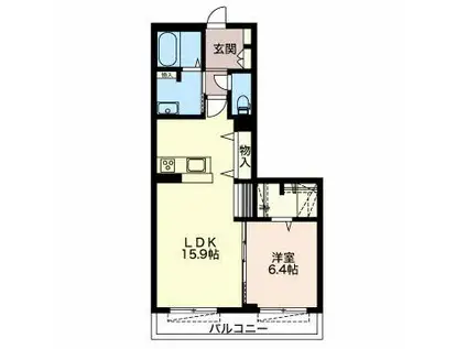 GRAND-LIVIE(1LDK/3階)の間取り写真