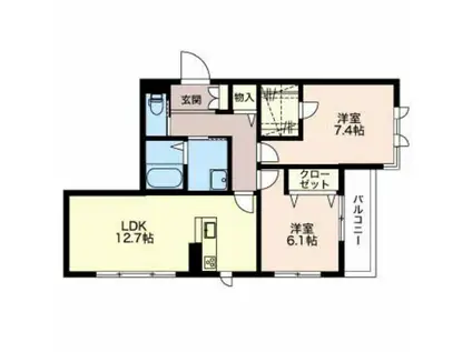 KAEDE(2LDK/1階)の間取り写真