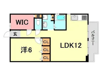 ユメノサニーハイツ(1SDK/3階)の間取り写真