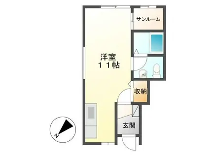 メゾン・ド・ショコラ山代(ワンルーム/1階)の間取り写真