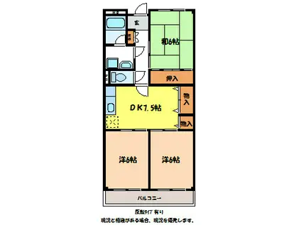 リンピア伊那(3DK/3階)の間取り写真
