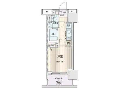 エスティメゾン錦糸町II(1K/3階)の間取り写真