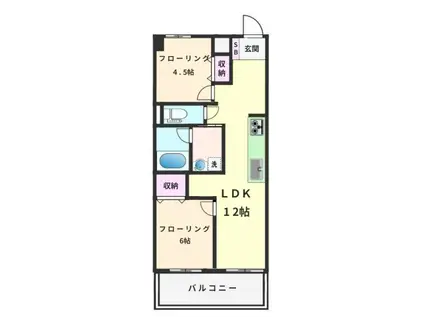 カーサ桜上水(2LDK/1階)の間取り写真