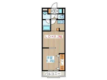 スクエアプレイス(1LDK/1階)の間取り写真