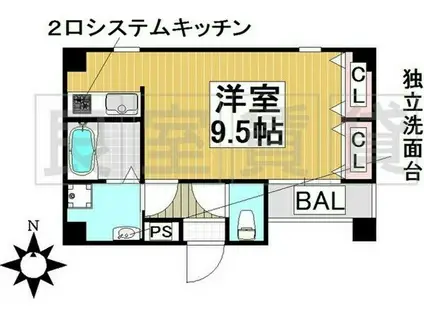 イーストコート(ワンルーム/7階)の間取り写真