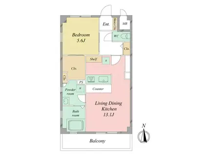 LUCE東浦和(1LDK/3階)の間取り写真