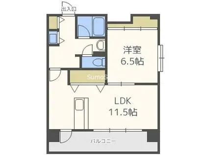 CITY SPIRE桜川I(1LDK/5階)の間取り写真
