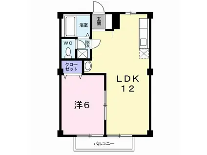 地下鉄七隈線 福大前駅 徒歩61分 2階建 築33年(1LDK/1階)の間取り写真