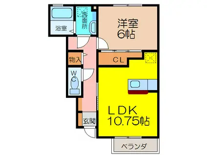 サワディー ファン バーン(1LDK/1階)の間取り写真