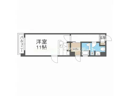 ラ・パサージュ(1K/4階)の間取り写真