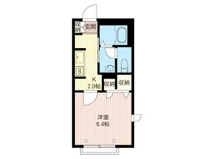 グランメール(1K/2階)の間取り写真