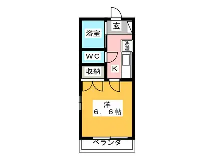 チェスナッツヒル(1K/1階)の間取り写真