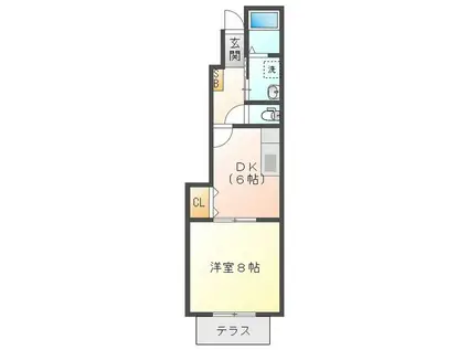 グランサージュA棟(1DK/1階)の間取り写真