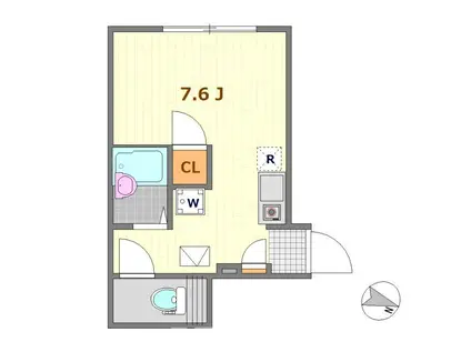 YUKIドミール新小岩(ワンルーム/1階)の間取り写真