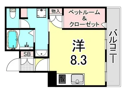 ピッコロフィオーレ(ワンルーム/3階)の間取り写真