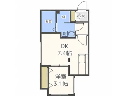 CENTRISE(1DK/3階)の間取り写真