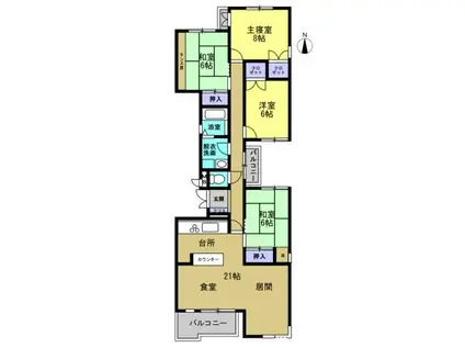 モナーク甲子園口(4LDK/2階)の間取り写真